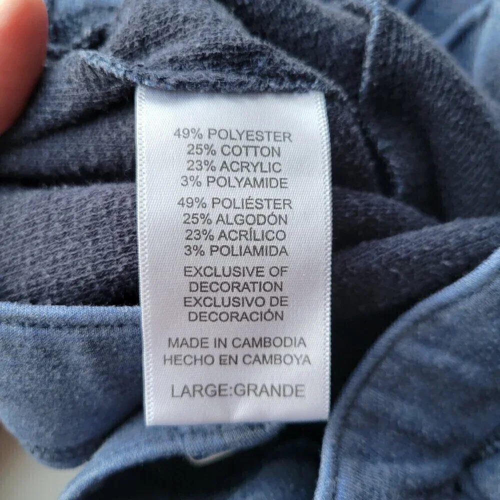 Tommy Bahama Blue Cotton Blend Drawstring Pull On Long Lounge Pants Size Large